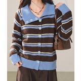 レトロボーダーニットレディース韓国風長袖羽織りリブニットライトアウターカジュアル… | SUNSHINE CLOSET | 詳細画像5 