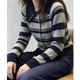 レトロボーダーニットレディース韓国風長袖羽織りリブニットライトアウターカジュアル… | SUNSHINE CLOSET | 詳細画像8 