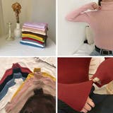 リブ ニットトップス タートルネック無地 | Miniministore | 詳細画像4