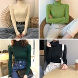 リブ ニットトップス タートルネック無地 | Miniministore | 詳細画像5