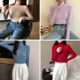 リブ ニットトップス タートルネック無地 | Miniministore | 詳細画像7