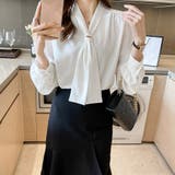 ボウタイ ブラウス レディース Vネック | Miniministore | 詳細画像6