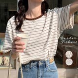 トップス ボーダー柄 tシャツ 半袖 夏 | Miniministore | 詳細画像1