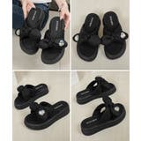 リボン厚底サンダル ハート型ビジュー付き | Miniministore | 詳細画像17 
