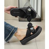 リボン厚底サンダル ハート型ビジュー付き | Miniministore | 詳細画像3 