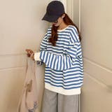 ボーダー柄 スウェット 配色 トレーナー | Miniministore | 詳細画像11 