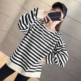 ボーダー柄 スウェット 配色 トレーナー | Miniministore | 詳細画像13 