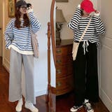 ボーダー柄 スウェット 配色 トレーナー | Miniministore | 詳細画像7 