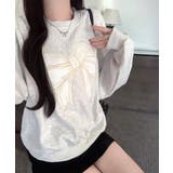 刺しゅうリボンスウェット裏微起毛トップス | Miniministore | 詳細画像11 