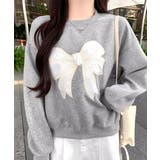 刺しゅうリボンスウェット裏微起毛トップス | Miniministore | 詳細画像2 