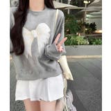 刺しゅうリボンスウェット裏微起毛トップス | Miniministore | 詳細画像3 