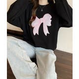 刺しゅうリボンスウェット裏微起毛トップス | Miniministore | 詳細画像9 