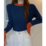 バイカラーニット 指穴ニットプルオーバー | Miniministore | 詳細画像16 