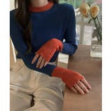 バイカラーニット 指穴ニットプルオーバー | Miniministore | 詳細画像17 