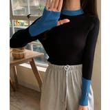 バイカラーニット 指穴ニットプルオーバー | Miniministore | 詳細画像4 