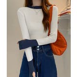 バイカラーニット 指穴ニットプルオーバー | Miniministore | 詳細画像5 