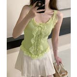 レースフリル ニットタンクトップ 韓国風 | Miniministore | 詳細画像12