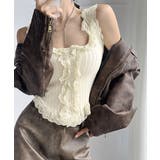 レースフリル ニットタンクトップ 韓国風 | Miniministore | 詳細画像2