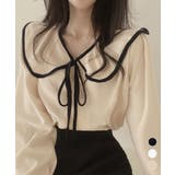 ビッグ襟ブラウス リボンタイブラウス長袖 | Miniministore | 詳細画像1 