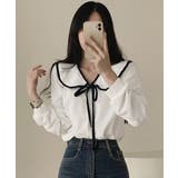 ビッグ襟ブラウス リボンタイブラウス長袖 | Miniministore | 詳細画像3 