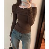 ワンオフショルダーTシャツ肩出しトップス | Miniministore | 詳細画像13 