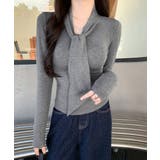 リボンタイ付きトップス ボウタイtシャツ | Miniministore | 詳細画像10
