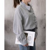 ストライプシャツ前立てフリルブラウス長袖 | Miniministore | 詳細画像17 