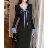 配色リボンニットマーメイドワンピース長袖 | Miniministore | 詳細画像10 