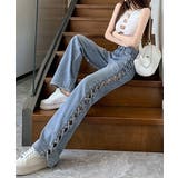 デニムパンツサイドレースアップジーパン | Miniministore | 詳細画像14 