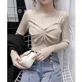 ベージュ | ニットトップス レディース 重ね着 | Miniministore