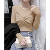 ダークベージュ | ニットトップス レディース 重ね着 | Miniministore