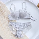 ライトグレー | 花柄レース ブラ 下着セット ランジェリー | Miniministore