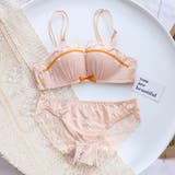 ピンクベージュ | 花柄レース ブラ 下着セット ランジェリー | Miniministore