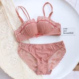 ピンク | 花柄レース ブラ 下着セット ランジェリー | Miniministore