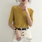 イエロー | ニットトップス ボートネック | Miniministore
