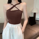ブラウン | アシンメトリーキャミタンク 重ね着 | Miniministore