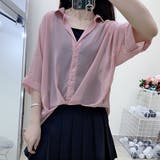 ピンク | インナー付き シアーブラウス2点セット オフィスカジュアル | Miniministore