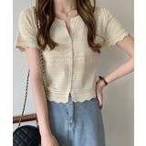 ベージュ | ニットカーディガン 韓国風透かしニット | Miniministore