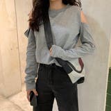 グレー | 肩出しTシャツ レディース ナチュラル | Miniministore