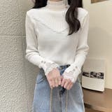 ホワイト | ニットトップス ハイネック きれいめ | Miniministore