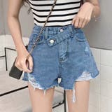 ブルー | デニムショートパンツ レディース 韓国風 | Miniministore