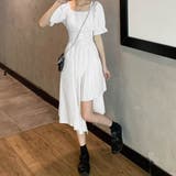 ホワイト | ウエストレースアップ ワンピース 韓国風 | Miniministore