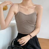 モカベージュ | リブキャミソール レディース カップ付き | Miniministore