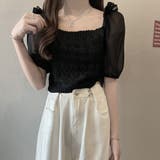 ブラック | シャツブラウス スクエアネックレディース | Miniministore