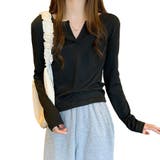 ブラック | ニットトップス 薄手 長袖 重ね着 | Miniministore