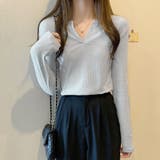 ライトグレー | ニットトップス 薄手 長袖 重ね着 | Miniministore