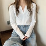 ホワイト | ニットトップス 薄手 長袖 重ね着 | Miniministore