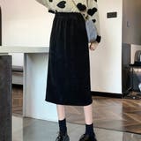 ブラック | コーデュロイスカート バックスリット秋冬 | Miniministore
