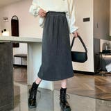 ダークグレー | コーデュロイスカート バックスリット秋冬 | Miniministore