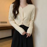アイボリー | フロントツイスト ニットプルオーバー秋服 | SUNSHINE CLOSET